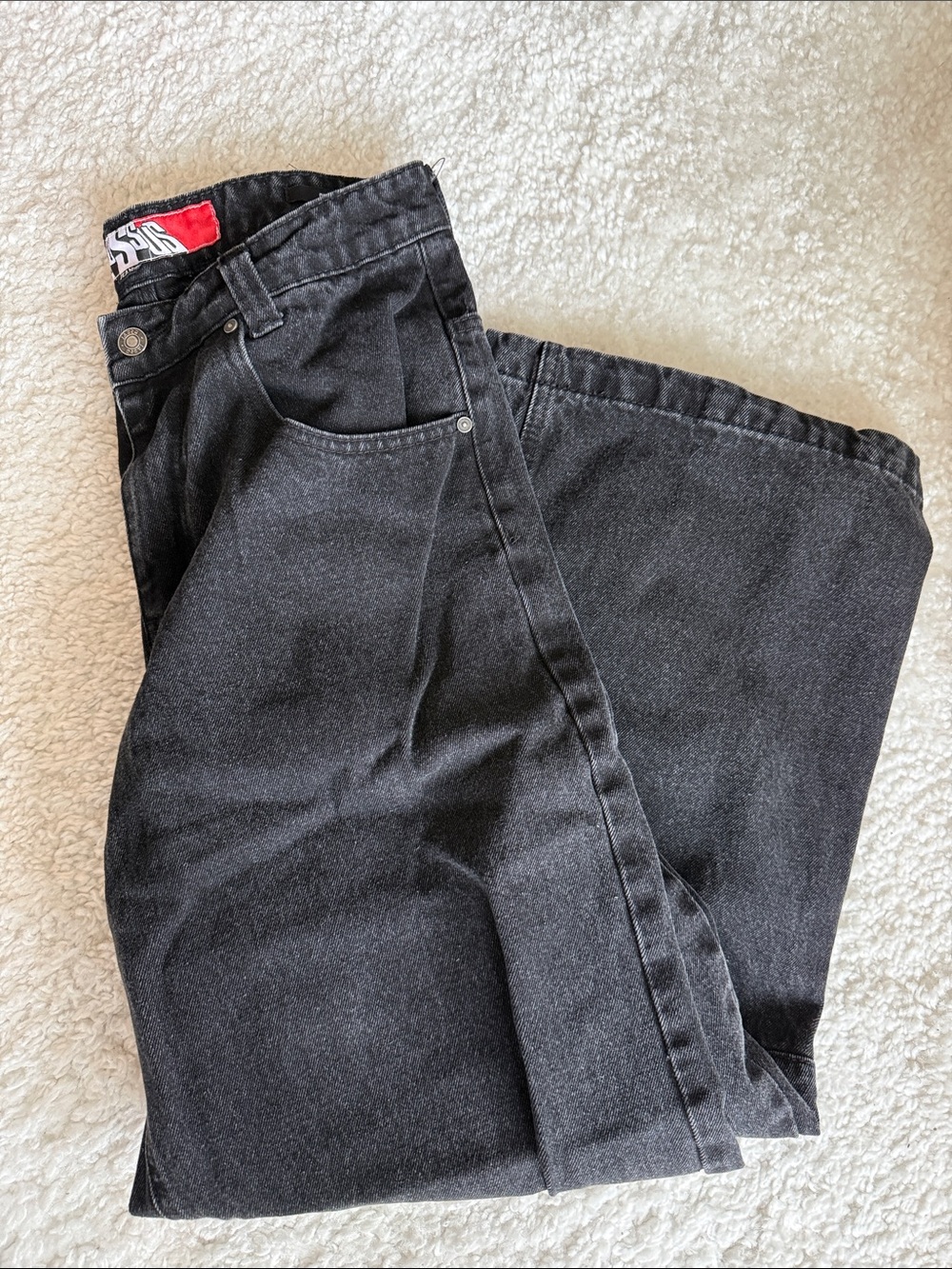 Jaded London Colossus Black Wide-Leg Jeans - High Waisted Casual Pants - Picture 3 of 8